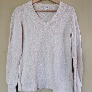 J.CREW V- Neck White/cream knit sweater (S)